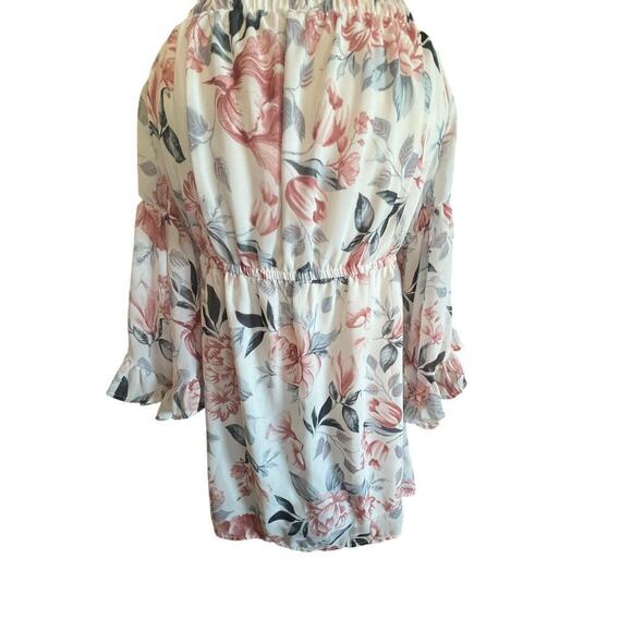 INDULGE FLORAL OFF SHOULDER BLOUSEN LINED PLUS SIZE WOMENS 3X - Picture 2 of 8